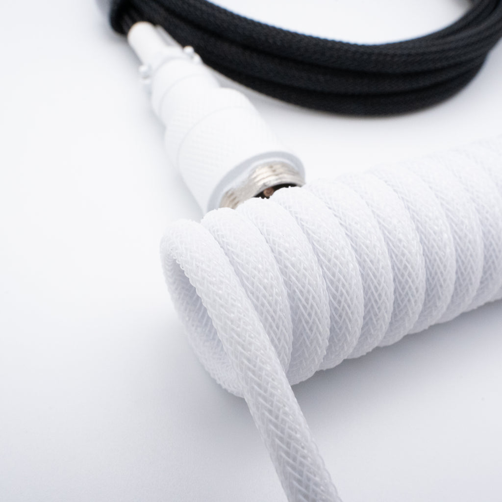 White Coil Split Keyboard Cable - From Scratch