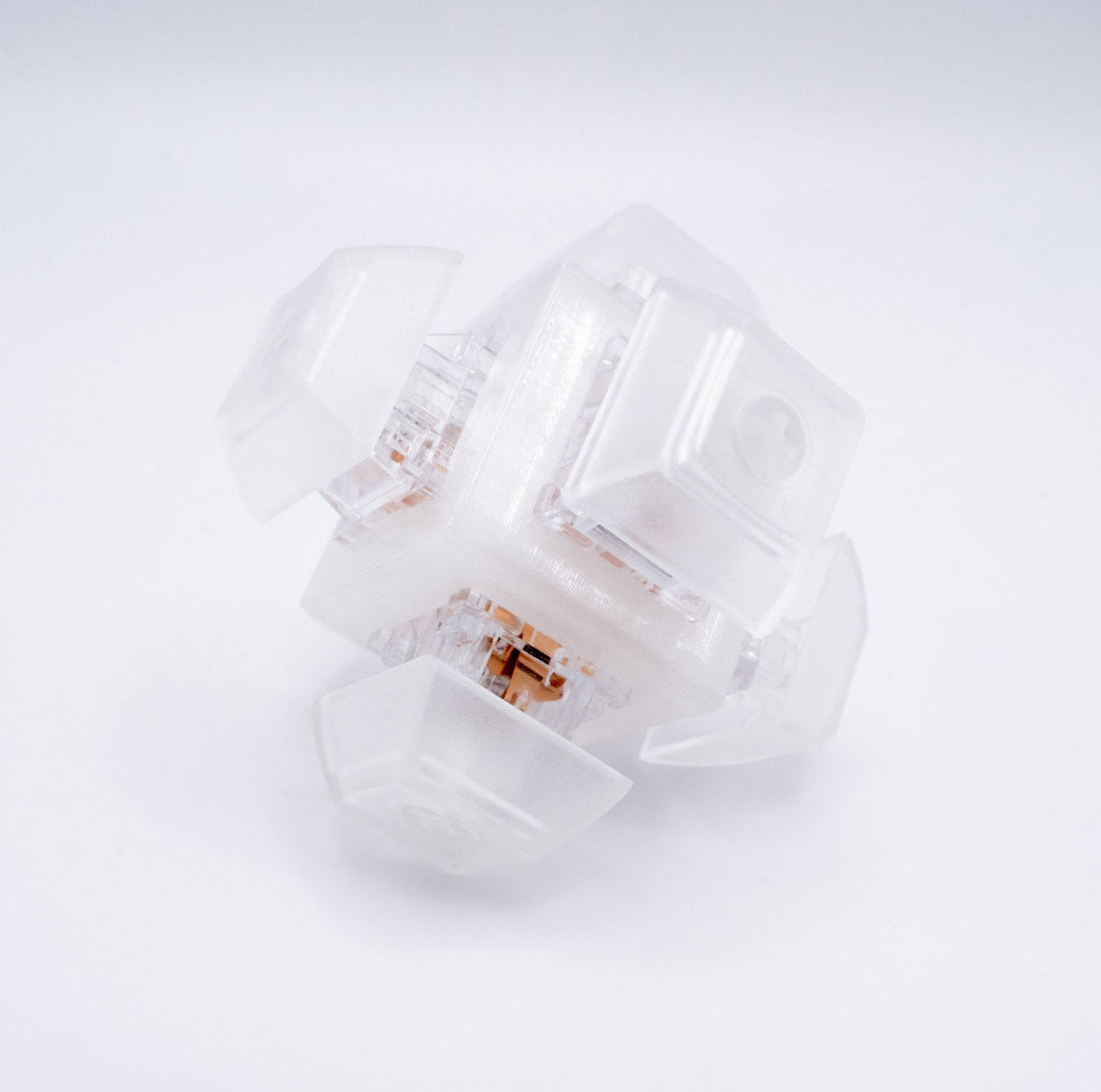 Crystal Clear 6 Key Mechanical Fidget Cube Toy - From Scratch