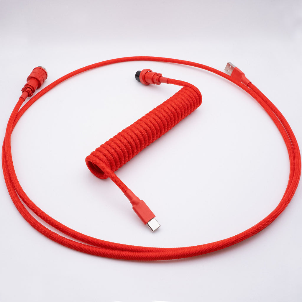Bright Red Mechanical Keyboard Cable - From Scratch